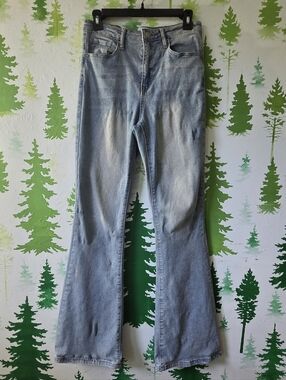 Fashion Nova Light Blue Flared Jeans - Mid-Rise Wide Leg